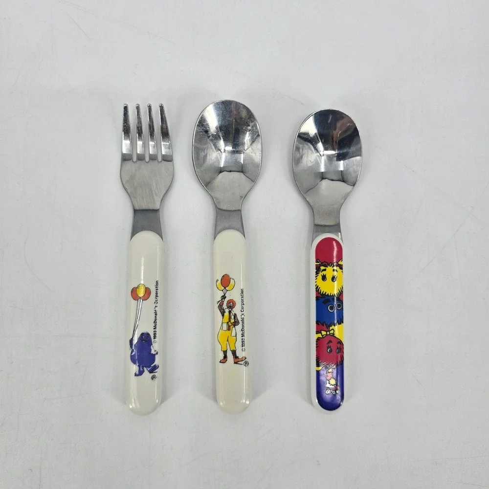 Vintage McDonald's Kids Flatware Lot Ronald Grimace McNugget Buddies 1990s